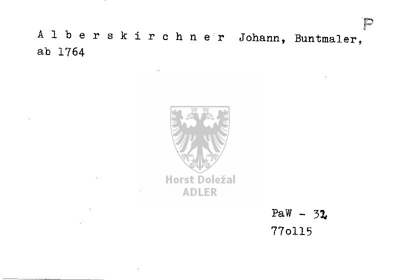 Alberskirchner Johann, Buntmaler