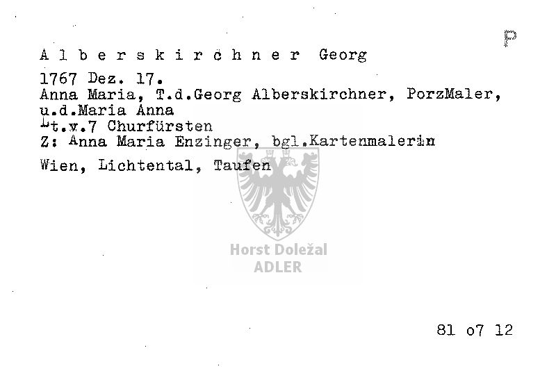 Alberskirchner Georg, Porzellan-Maler