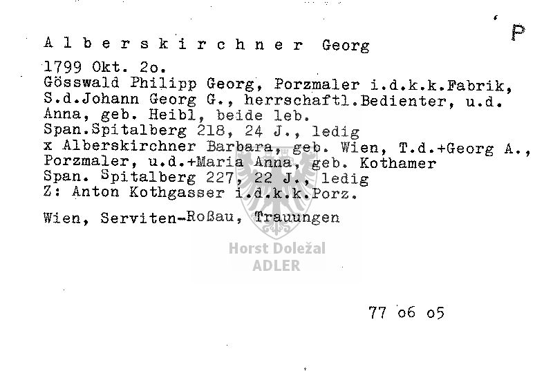 Alberskirchner Georg, Porzellan-Maler
