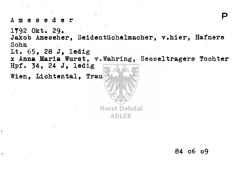 Ameseder Jakob, Hafners Sohn