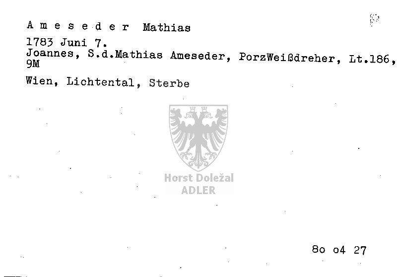 Ameseder Mathias, Porzellan-Weißdreher