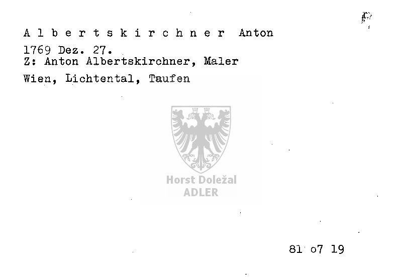 Albertskirchner Anton, Maler