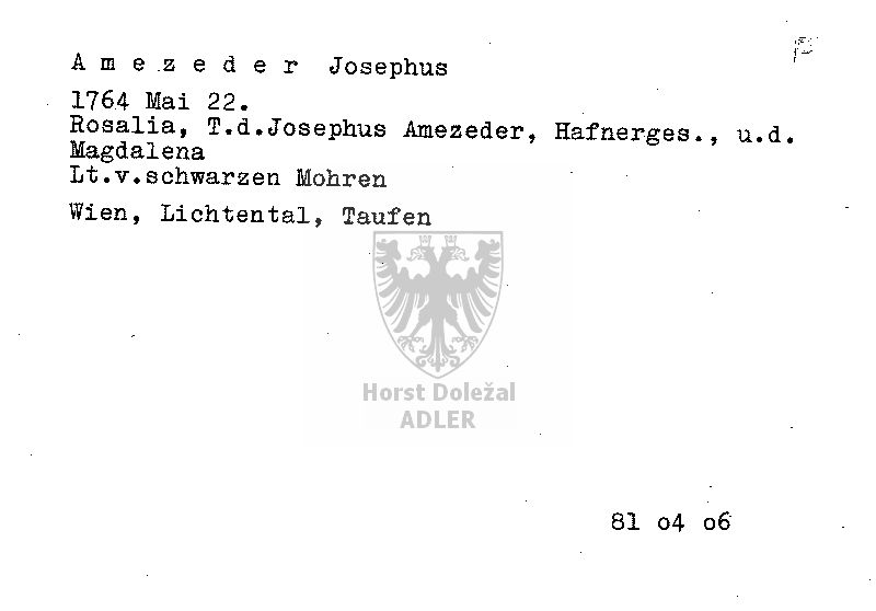 Amezeder Josephus, Hafnergeselle