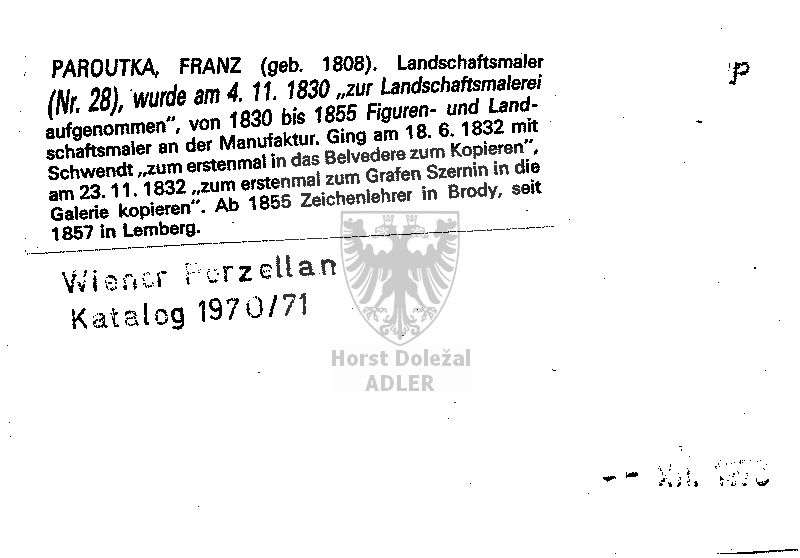 Paroutka Franz, Landschaftsmaler