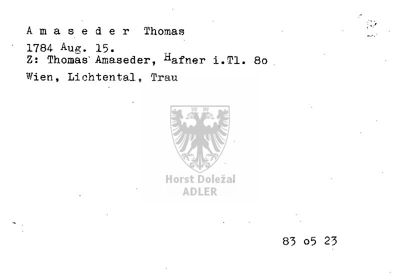 Amaseder Thomas, Hafner