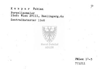 Kaspar Fabian, Porzellan Maler