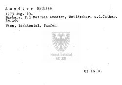Amedter Mathias, Weißdreher