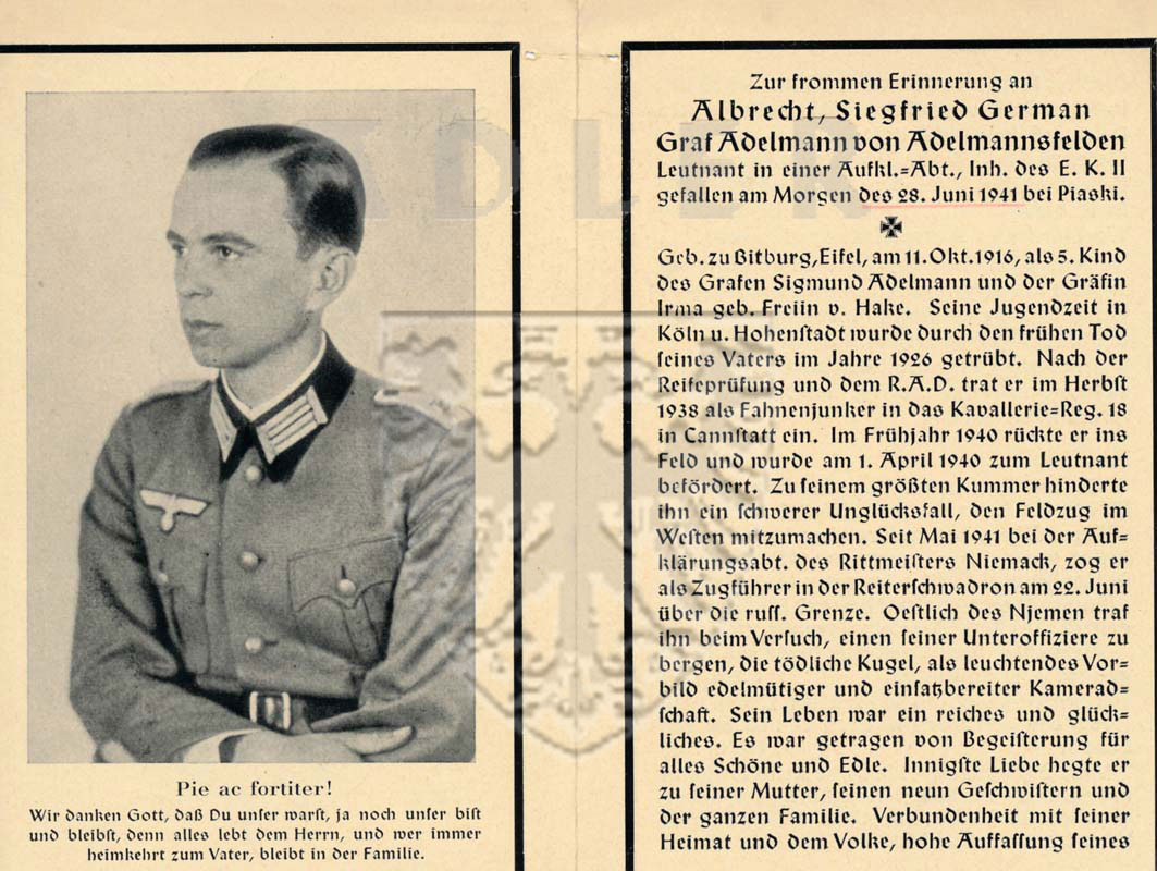 Albrecht Siegfried German Adelmann von Adelmannsfelden