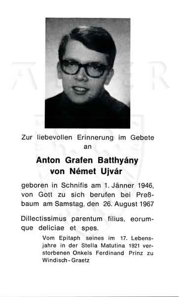 Batthyány von Német Ujvár, Anton Graf