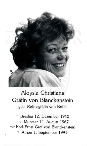 Brühl [verh. Gräfin von Blanckenstein], Aloysia Christiane Reichsgräfin von