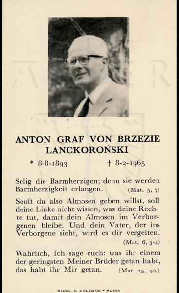 Brzezie Lanckoronski, Anton Graf von