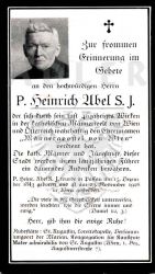 Abel S. J. , Pfarrer Heinrich,
* 15 DEC 1843 in Passau,
+23 NOV 1926 in Wien
