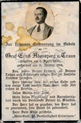 Abensperg und Traun, Ernst Graf,
* 05 APR 1905,
+11 JAN 1931