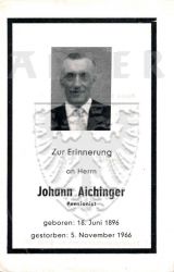Aichinger, Johann,
* 18 JUN 1896,
+05 NOV 1966