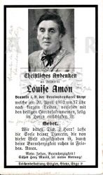 Amon, Louise,
Beamtin i. R. der Vereinsdruckerei Steyr,
ledig,
+20 APR 1952