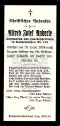 Anderle, Alfred Josef,
Kaufmanns- und Hausbesitzerssohn in Gallneukirchen Nr. 151,
+23 SEP 1924 (17)