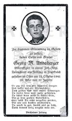 Annaberger, Georg M. ,
+22 OCT 1941 (27) im Osten