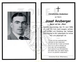Anzberger, Josef,
Bauer auf der 'Eben',
+15 JUN 1989 (58)