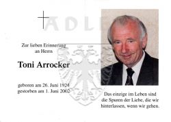 Arrocker, Toni,
* 26 JUN 1924,
+01 JUN 2002