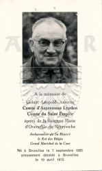 Aspremont Lynden, Gobert-Leopold-Antonine Comte d'
Comte du Saint Emire
* 07 SEP 1895 in Brüssel
+19 APR 1975 in Brüssel