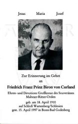 Biron von Curland, Friedrich Franz Prinz