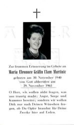 Clam Martinic, Maria Eleonore Gräfin
