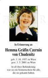 Czernin von Chudenitz, Hemma Gräfin