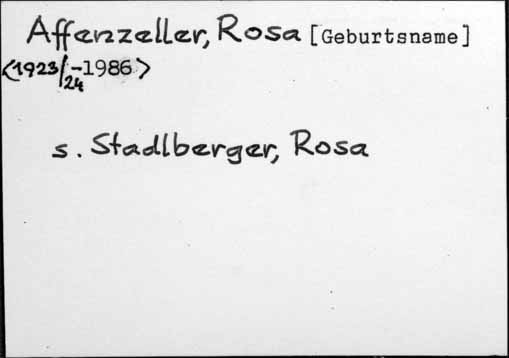 Affenzeller, Rosa