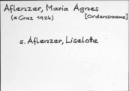 Aflenzer, Maria Agnes