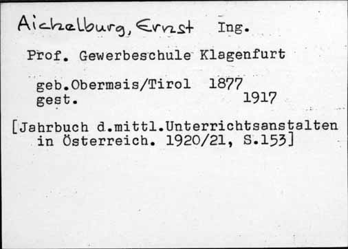 Aichelburg, Ing. Ernst