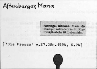 Aftenberger, Maria