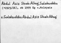 Abdul Aziz Shah Alhaj, Salahuddin
