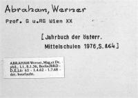 Abraham, Werner