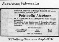 Abschner, Petronella