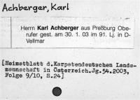 Achberger, Karl