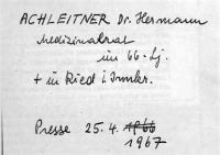Achleitner, Dr. Hermann