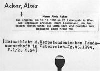 Acker, Alois
