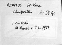 Adamus, Dr. Kurt