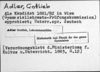 Adler, Gottlieb