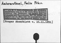 Aehrenthal, Felix von (Freiherr)