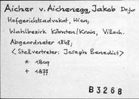 Aicher von Aichenegg, Jakob, Dr. jur.