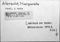 Albrecht, Margarete, Dr. phil.