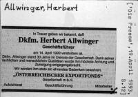 Allwinger, Herbert, Dkfm.