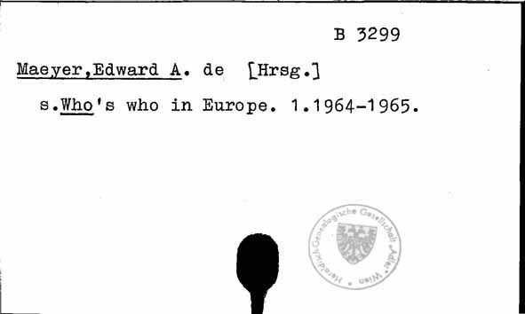 Maeyer, Edward A.