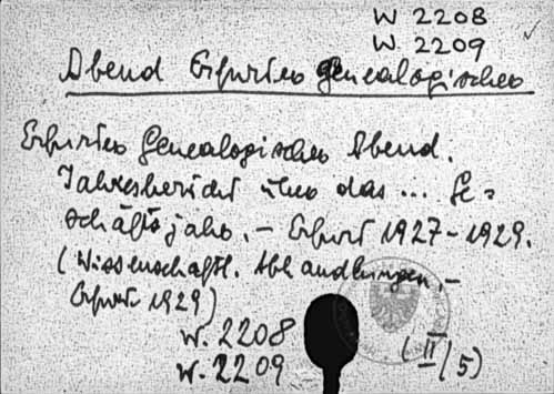 Abend Erfurter Genealogischer [W-2208.] [W-2209.]