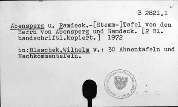 Abensperg und Ramdeck [B-2821.1]