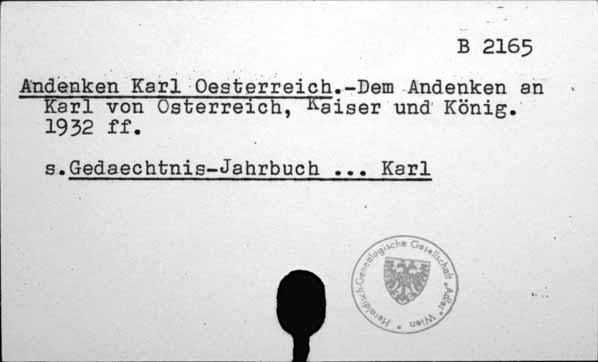 Andenken Karl Österreich [B-2165.]