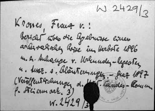 Krones, Franz von [W-2429.3]