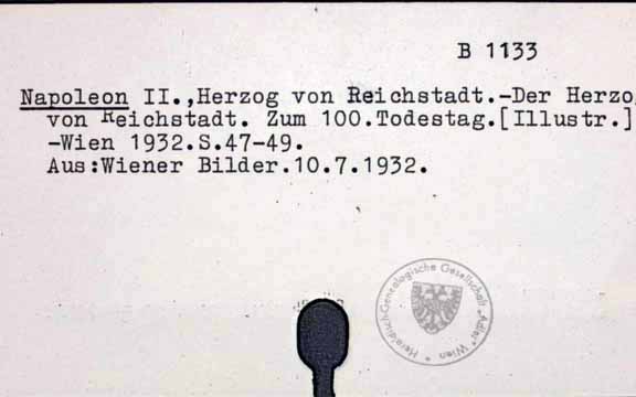 Napoleon II., Herzog von Reichstadt [B-1133.]