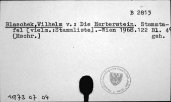 Blaschek, Wilhelm v.
Die Herberstein